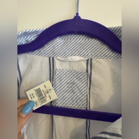 NEW Aerie Good Day Shirt & Shorts SET Boyfriend Lounge Medium Blue White NWT - Picture 6 of 10